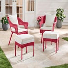 Roma Hand-Woven Resin Wicker Stacking Chair with Toss Pillow & Seat Cushion image number null