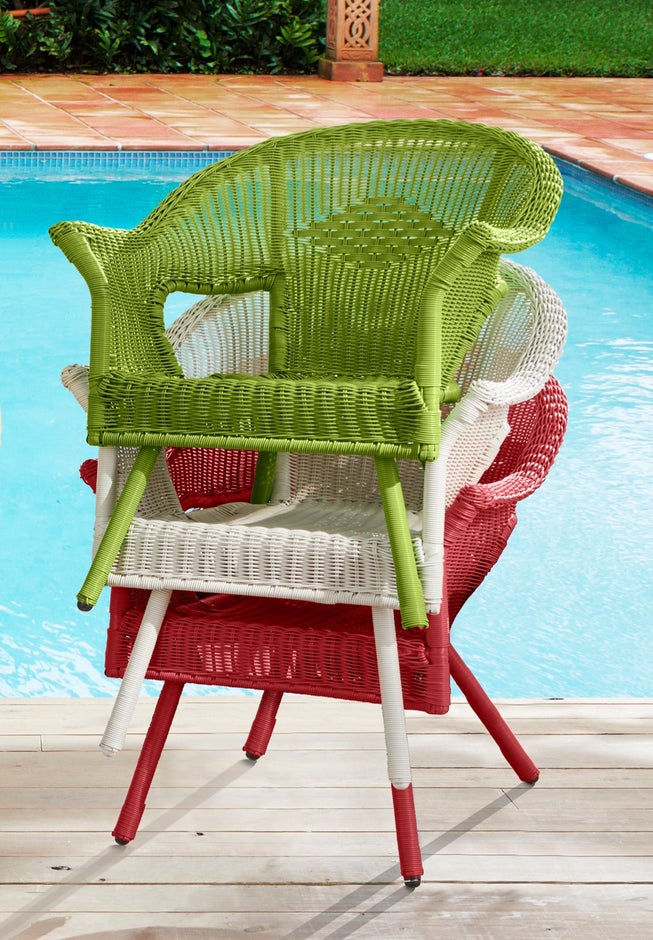 Roma Hand-Woven Resin Wicker Stacking Chair image number 3