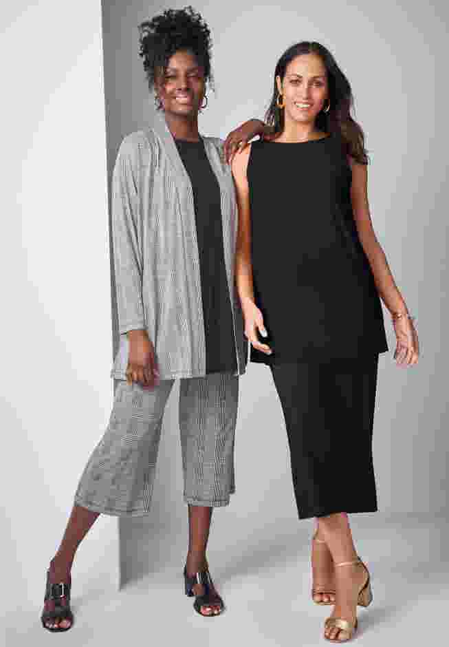 Stretch Knit Wide Leg Crop Pant image number 1