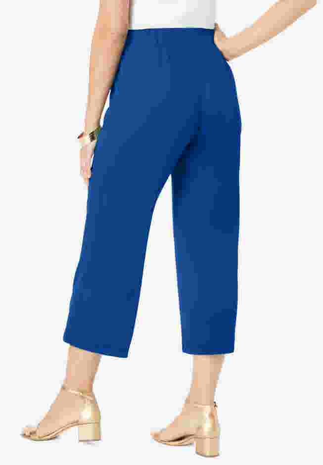 Stretch Knit Wide Leg Crop Pant image number 1