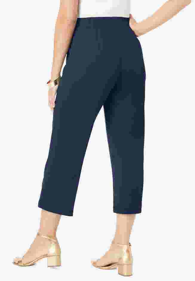 Stretch Knit Wide Leg Crop Pant image number 1