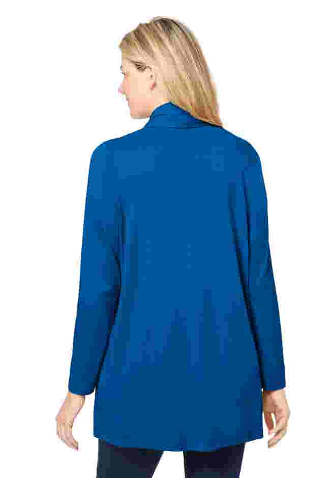 2-Fer Cardigan & Attached Lace Tunic image number 1