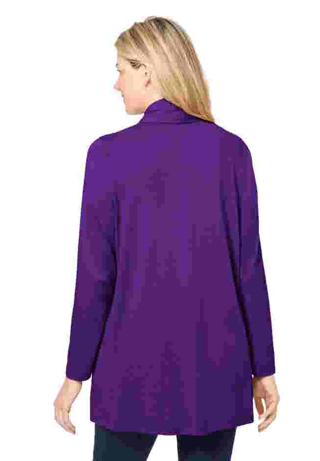 2-Fer Cardigan & Attached Lace Tunic image number 1