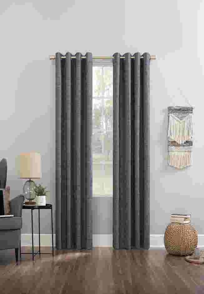 Kline Tweed Thermal 100% Blackout Grommet Panel image number 0
