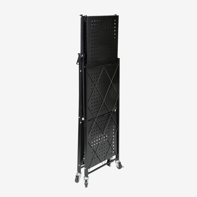 3-Tier Metal Folding Shelf on Wheels image number null