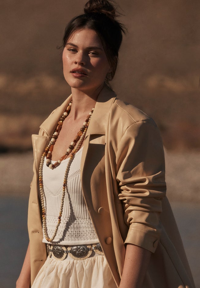 Relaxed Faux Leather Blazer image number 4