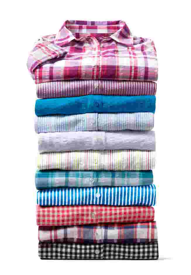 Short-Sleeve Button Down Seersucker Shirt image number 6