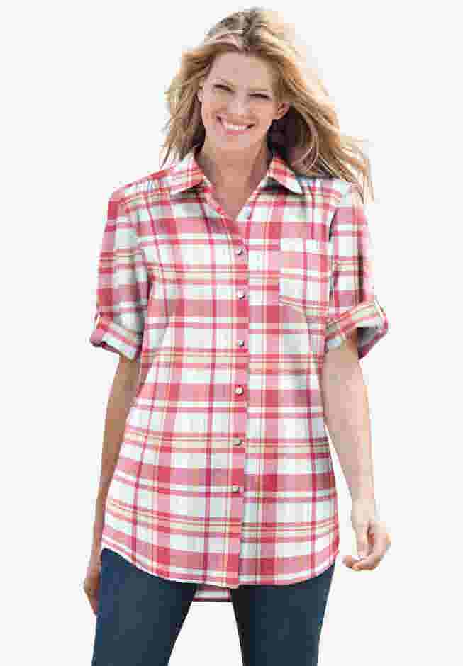 Short-Sleeve Button Down Seersucker Shirt image number 0