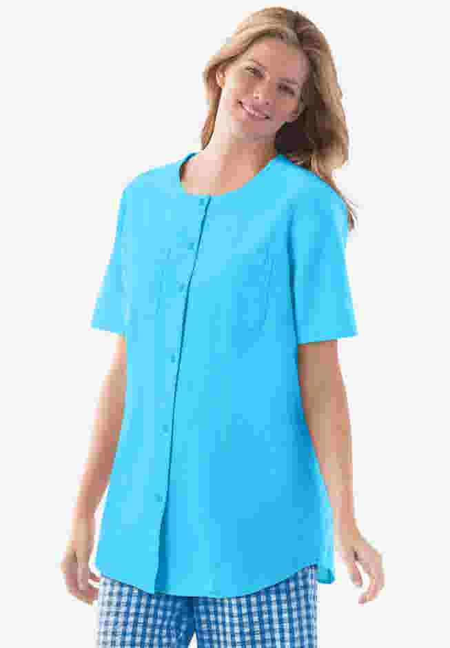 Short-Sleeve Crinkle Shirt image number 0