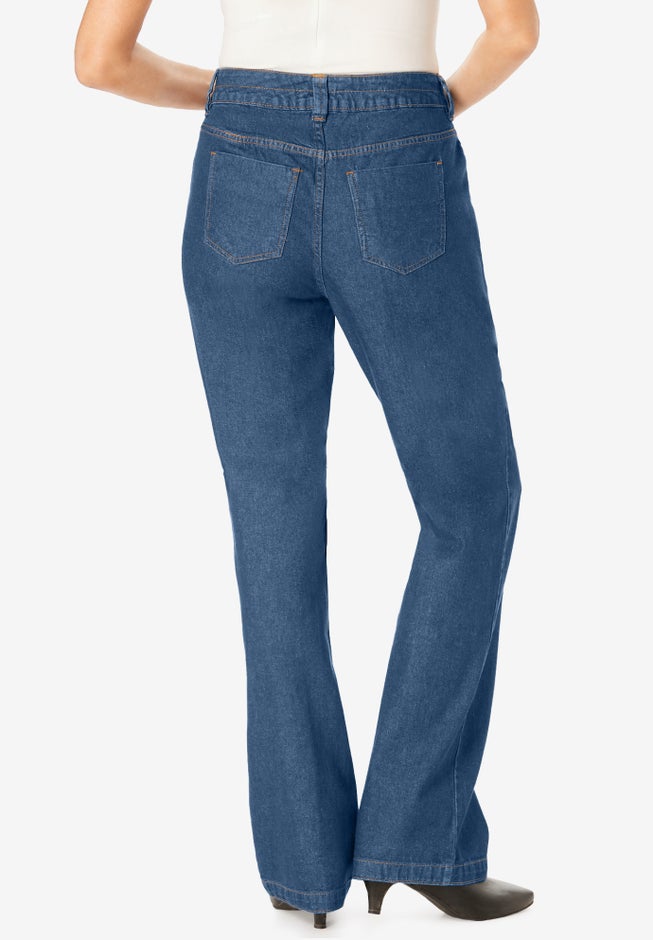 Perfect Wide-Leg All-Cotton Denim Five-Pocket Jeans image number 1