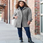 Plus Size Button Up Fleece Jacket image number null