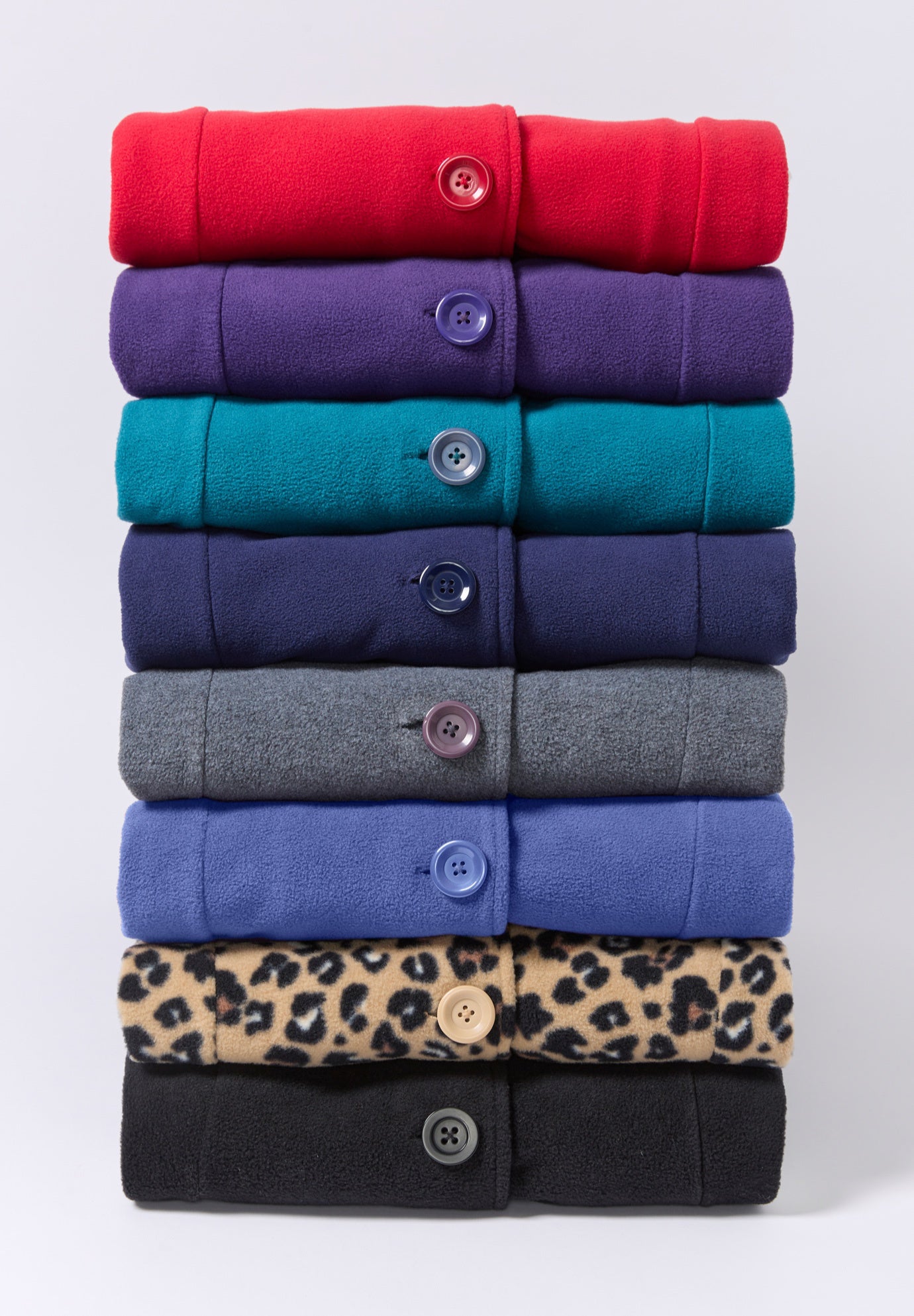 Plus Size Button Up Fleece Jacket image number 6