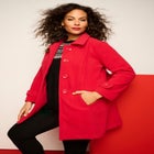 Plus Size Button Up Fleece Jacket image number null
