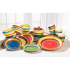 Santa Fe Hand-Painted Striped Stoneware Dinnerware Set image number null