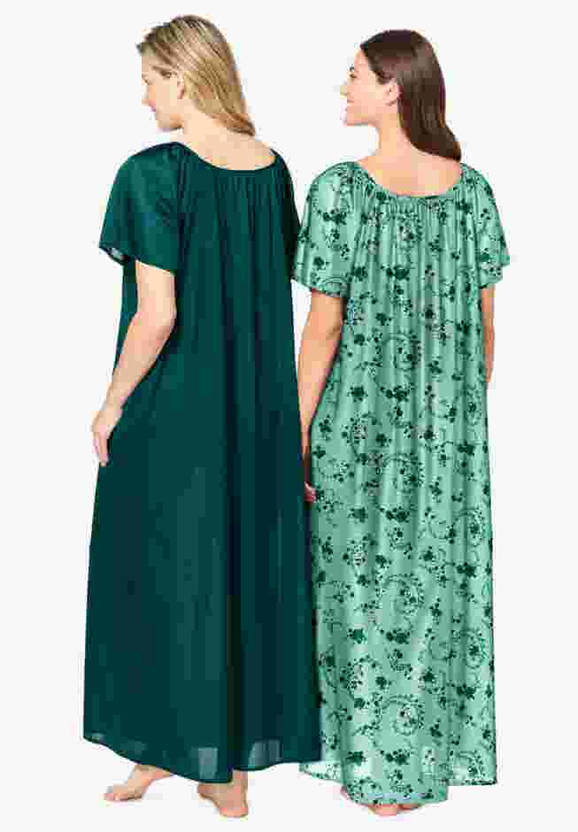 2-Pack Long Silky Gown image number 1