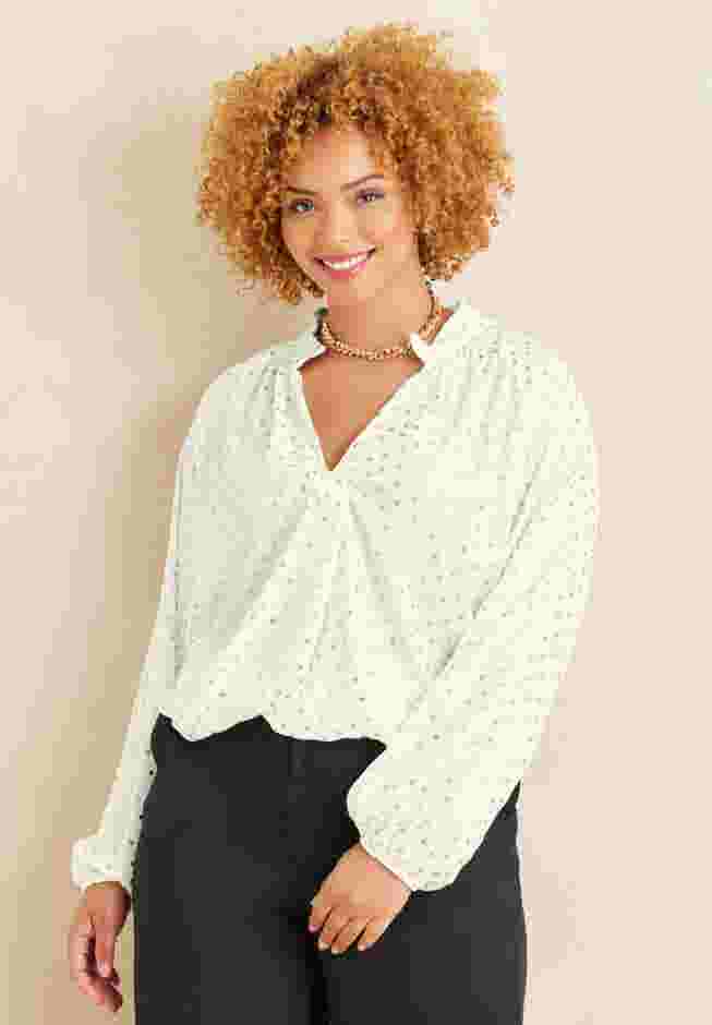 Liz&Me® Clip Dot Blouse image number 0
