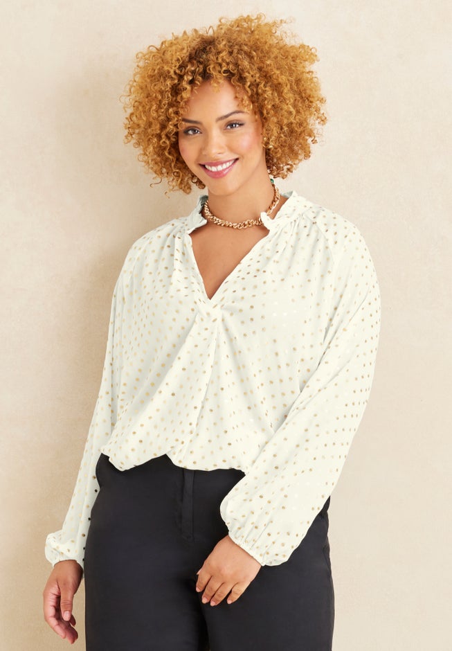 Liz&Me® Clip Dot Blouse image number 0