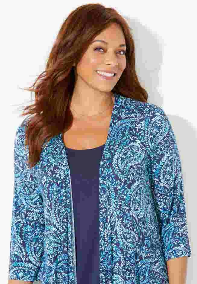 Cardigan and Tank One Piece Top image number 3