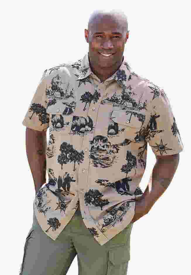 Short Sleeve Denim and Twill Shirt image number 5