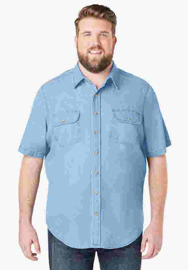 Short Sleeve Denim and Twill Shirt image number 0