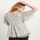Faux Wrap Fit-and-Flare Top image number null