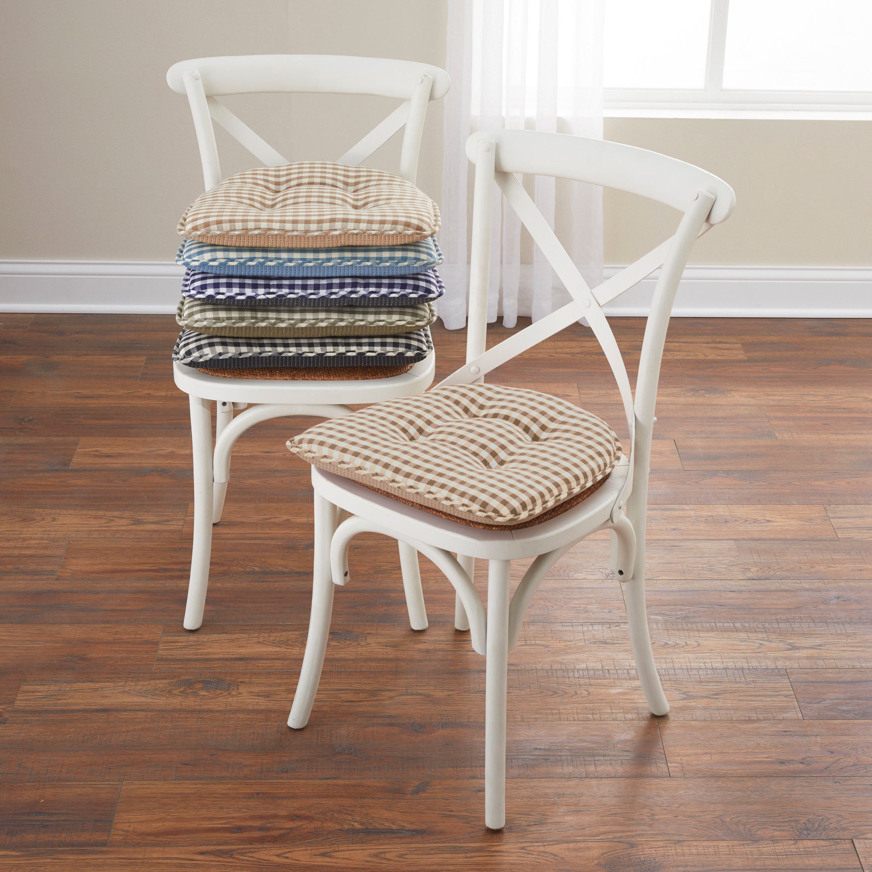 Gingham Gripper&reg; Chair Cushion image number 1