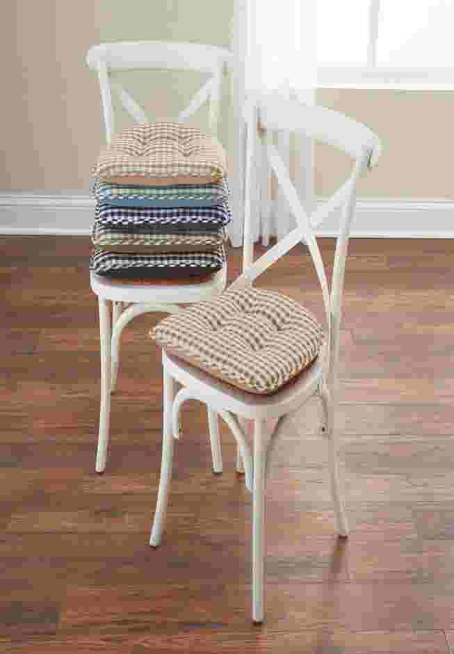 Gingham Gripper® Chair Cushion image number 0