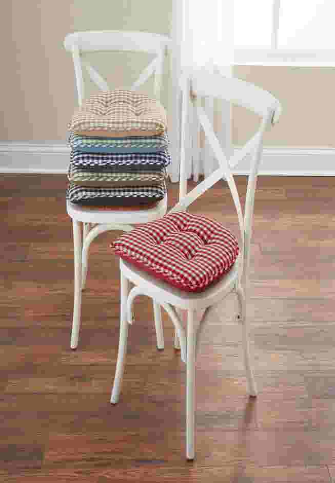 Gingham Gripper® Chair Cushion image number 0