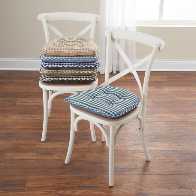 Gingham Gripper® Chair Cushion image number 1