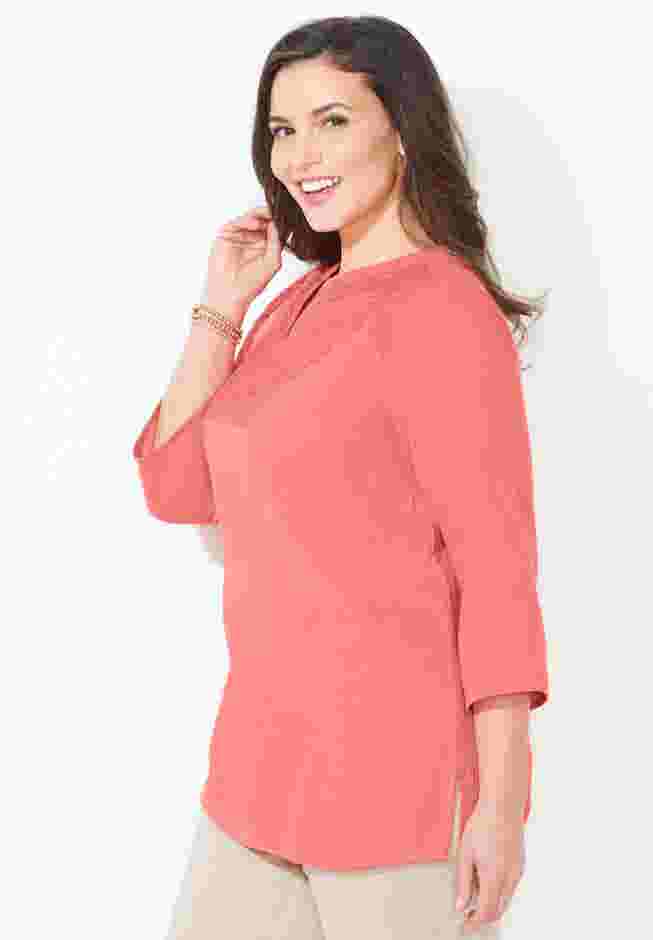 Liz&Me® Y-Neck Lace Blouse image number 2