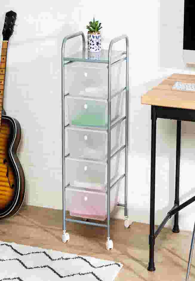 5-Drawer Rolling Storage Cart image number 0