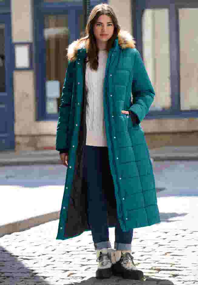 Maxi Length Quilted Puffer Jacket image number 0