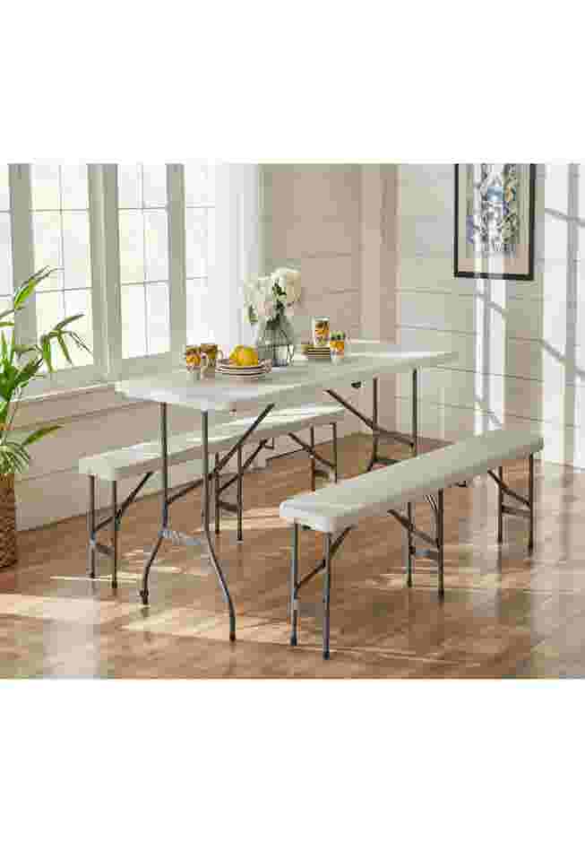 6’ Fold-In-Half Resin Table image number 1