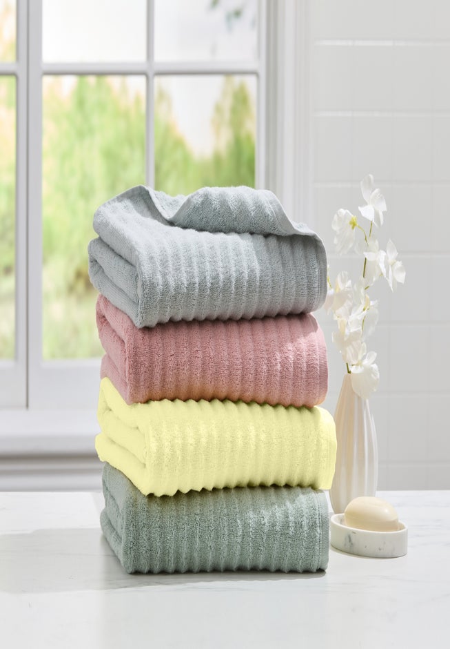 2-Pc. Ribbed Cotton Bath Towel Set image number 1