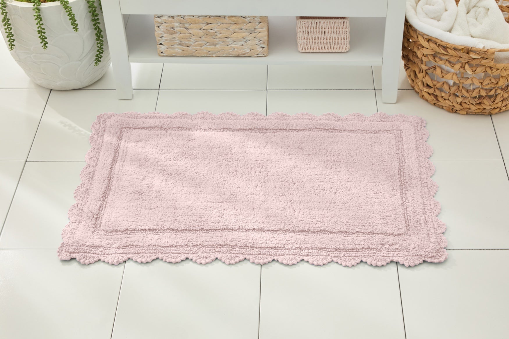 Rectangle Crochet Bath Mat image number 0