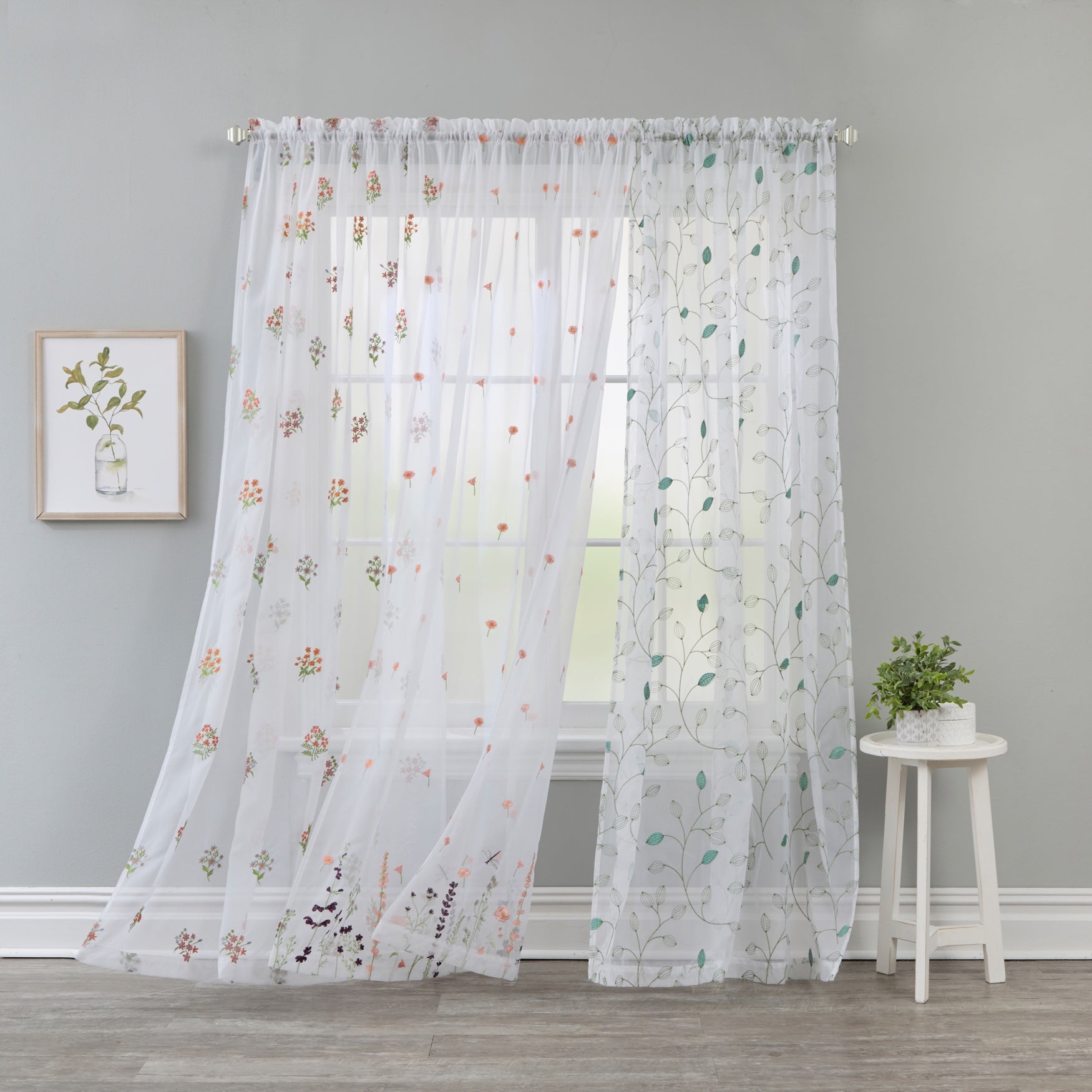 Allover Embroidered Voile Panel image number 1