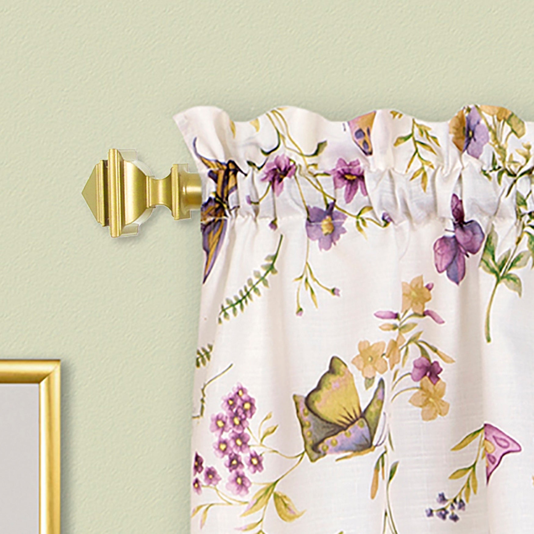 Alba Curtain Rod &mdash; Metal Rod with Deluxe PVC Finials image number 3