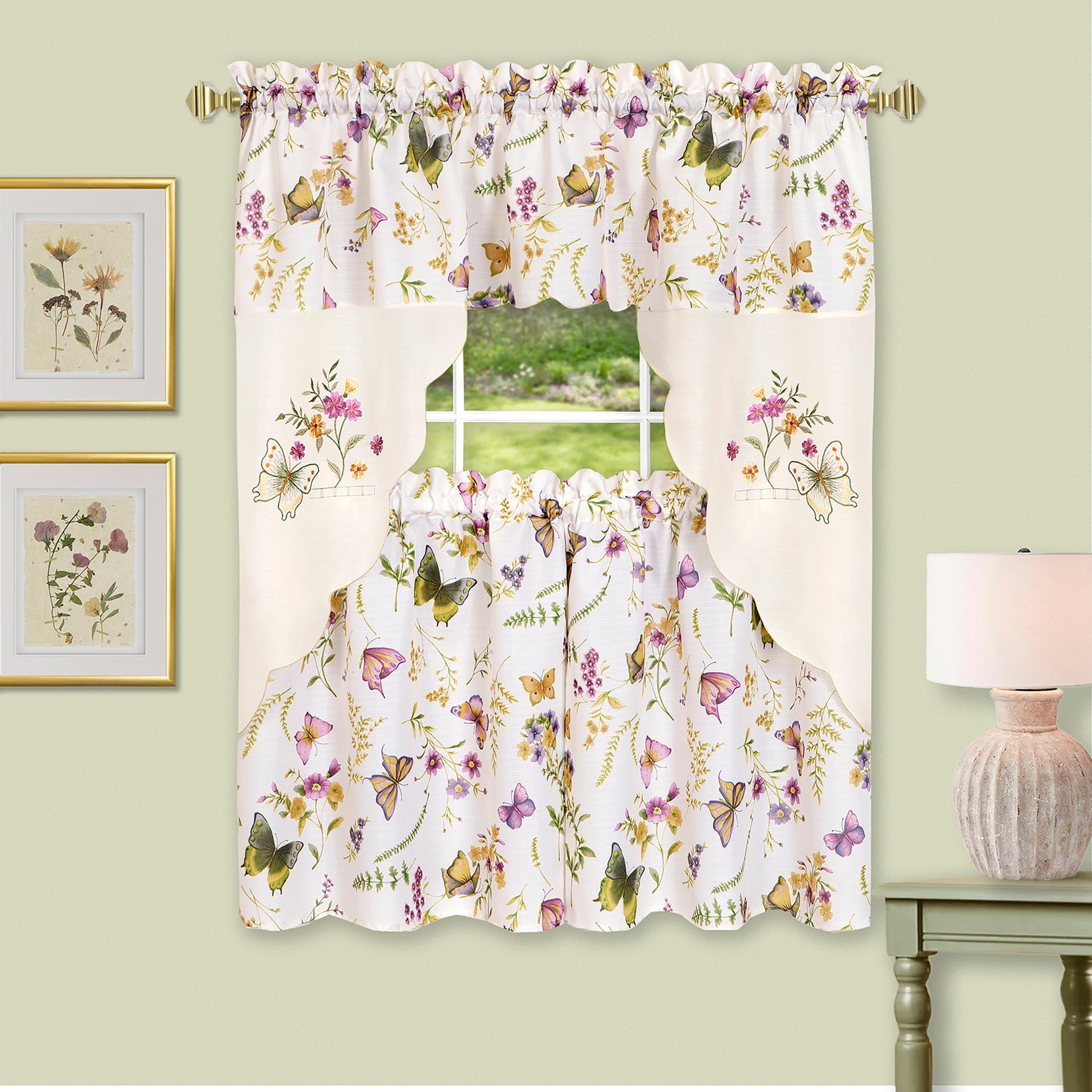 Alba Curtain Rod &mdash; Metal Rod with Deluxe PVC Finials image number 4