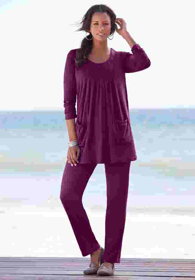 Plus Size Straight Leg Soft Knit Pull-On Pant image number 5