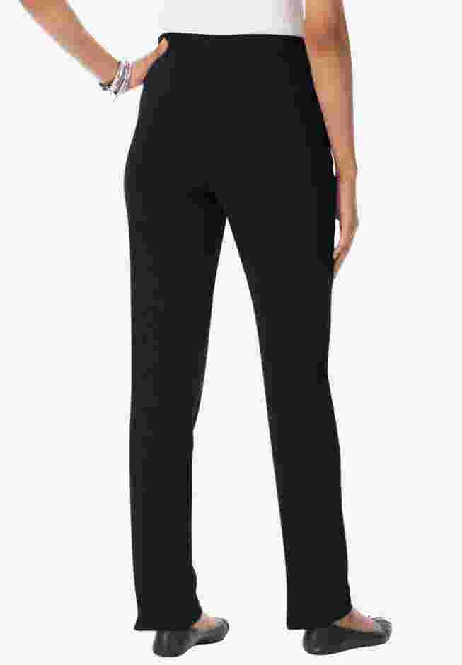Plus Size Straight Leg Soft Knit Pull-On Pant image number 1