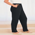 Plus Size Soft Knit Relaxed Pull-On Straight Leg Pant image number null