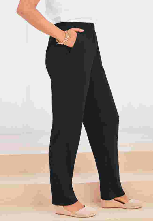 Plus Size Straight Leg Soft Knit Pull-On Pant image number 2