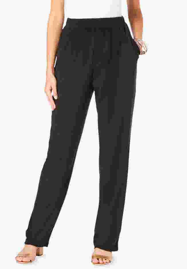 Plus Size Straight Leg Soft Knit Pull-On Pant image number 0