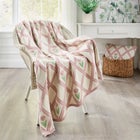 Knitted Chenille Flowers Throw image number null