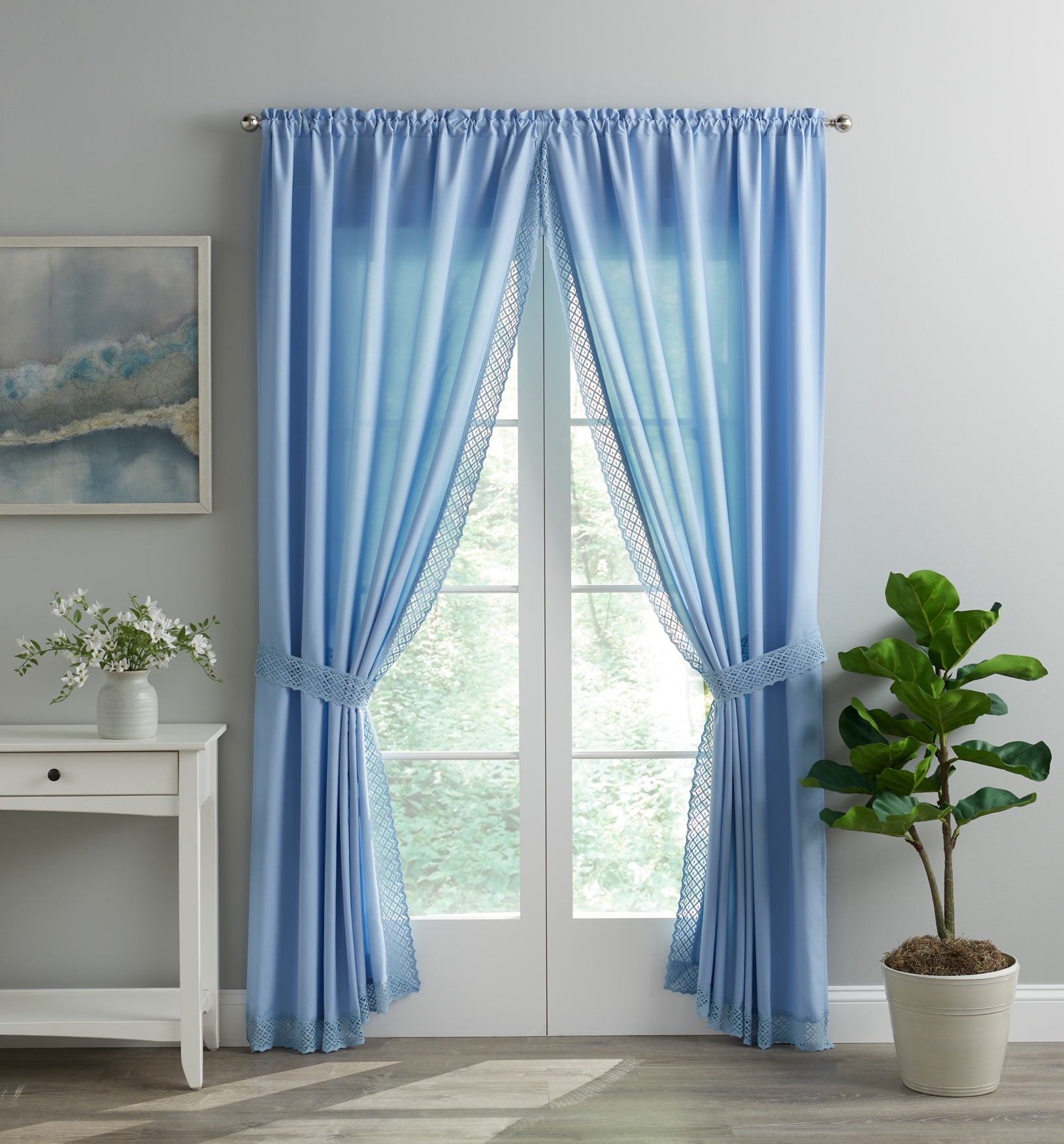 Lace Trim Tie-Back Panels image number 0