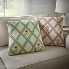 Knitted Chenille Flower Pillow image number null