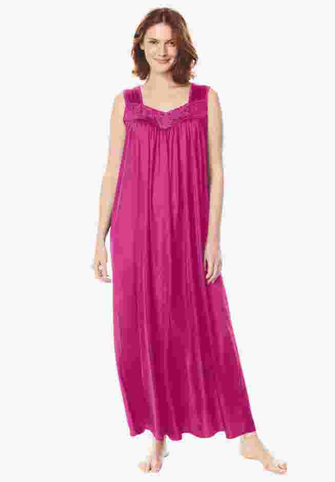 Long Tricot Knit Nightgown image number 0