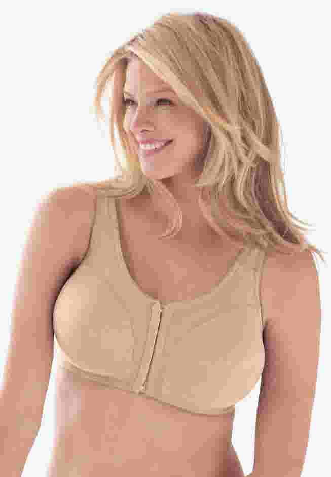 3-Pack Front-Close Cotton Wireless Bra image number 3