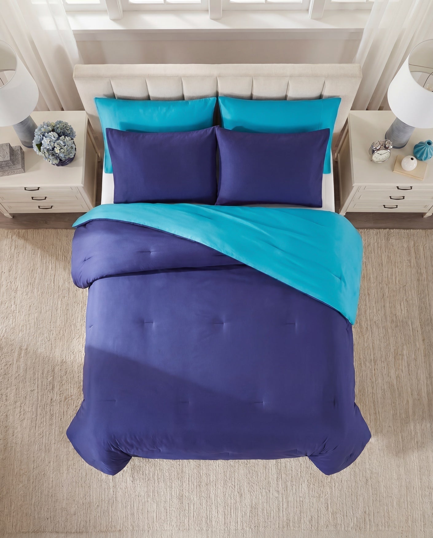 BH Studio 3-Pc. Jersey Knit Reversible Comforter Set image number 2