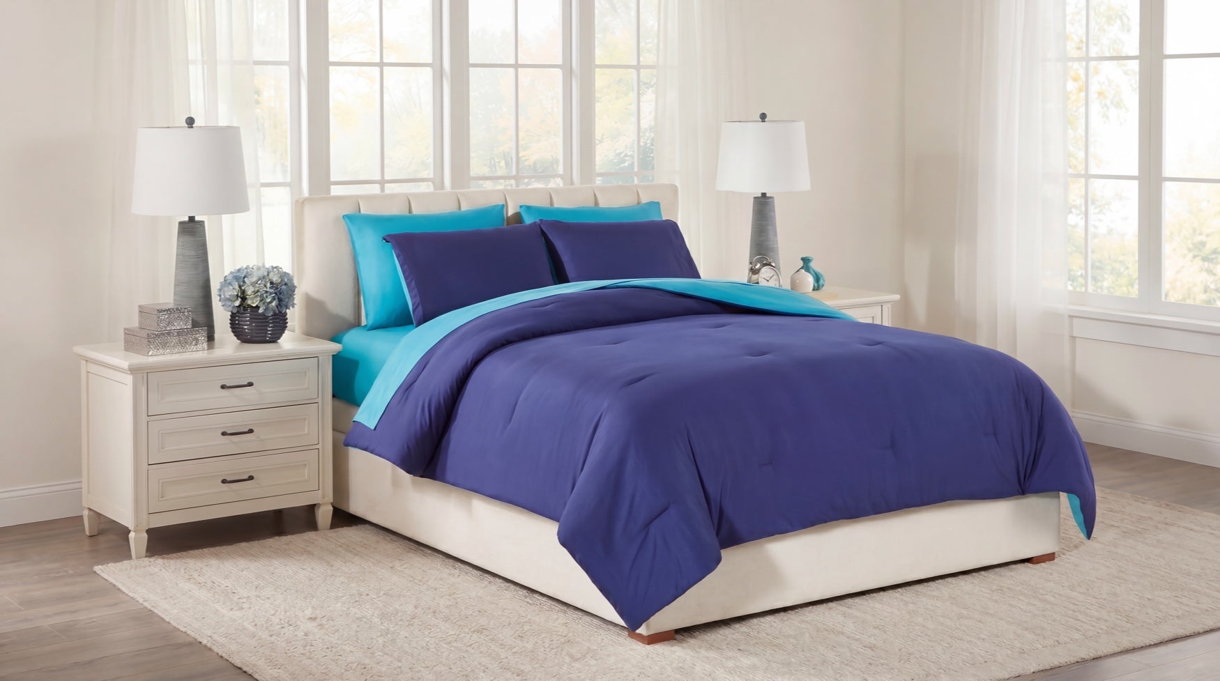 BH Studio 3-Pc. Jersey Knit Reversible Comforter Set image number 3
